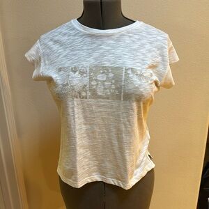 Madewell Womens T Shirt Crew Neck Short Sleeve White Cotton Top Size M